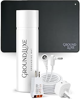 GroundLuxe Earthing Mat for Feet- Universal Grounding Mat w/ 15 Foot grounding Cord, Tester and Adaptor- Grounded Pad to Connect to The Earth
