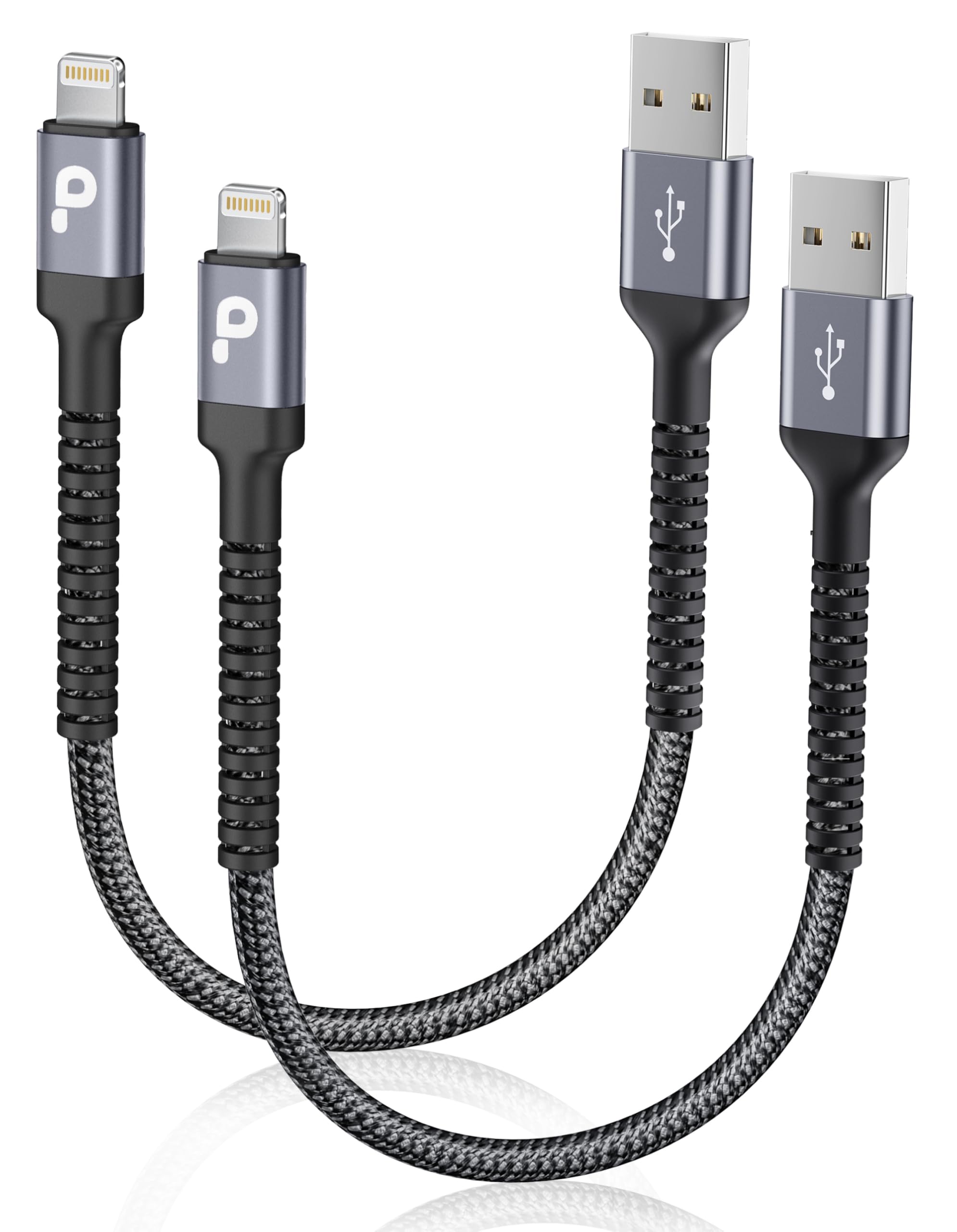 【極美品】Designed by Apple in California （小） Amazon.com: Short iPhone Charger Cable 1FT 2Pack Apple MFi