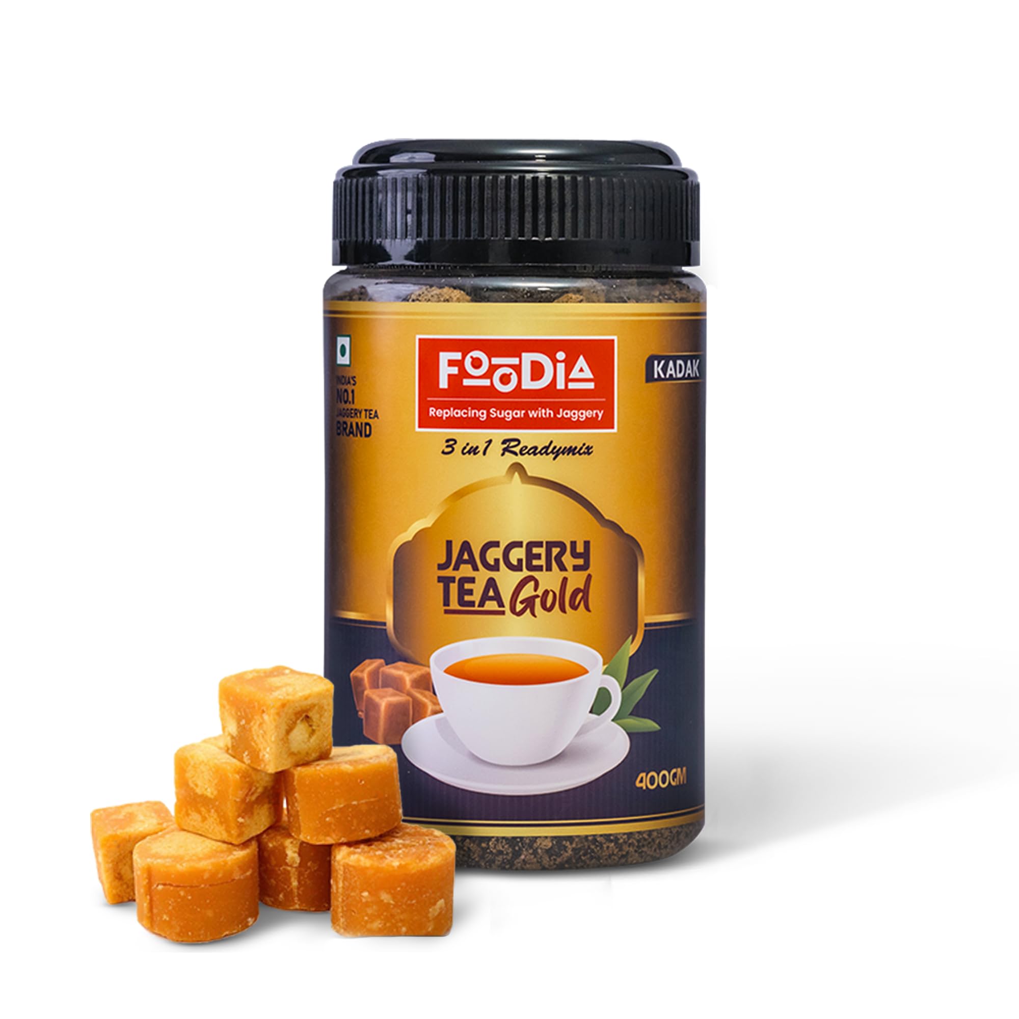 FOODIA Gold Jaggery Kadak Tea Readymix (400 g) | 2 in 1 Premium Tea mix with Jaggery, Assam Tea & Extra Strong Leaves | Kadak Chai (B0DB29ZMYJ) Amazon Price History, Amazon Price Tracker