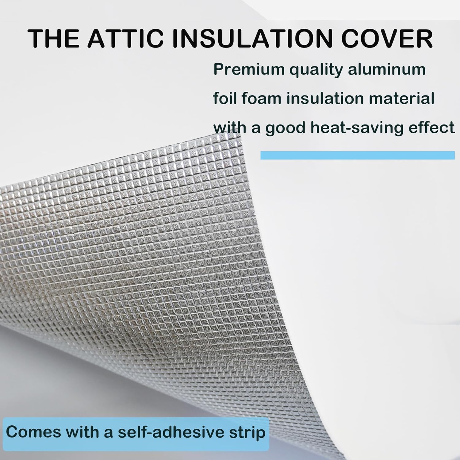 Attic Fan Cover with Velcro Strips for Vents, Whole House Fan Cover for Ceiling, Attic, RV, Garage, Reflective, Thermal Foam