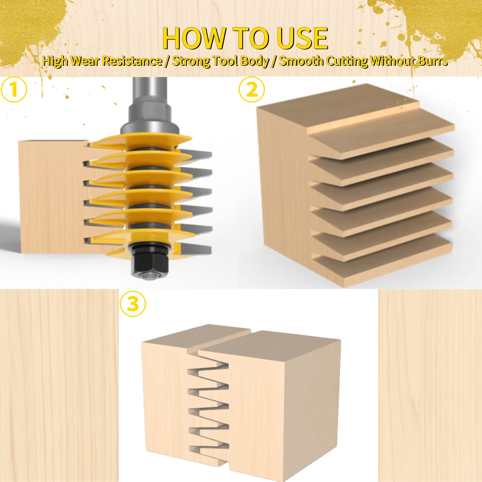 Finger Joint Router Bit, 8 millimetri gambo regolabile cuscinetto Finger Joint, reversibile lavorazione del legno scalpello Cutter fresa fresa Finger Joint Router Bit