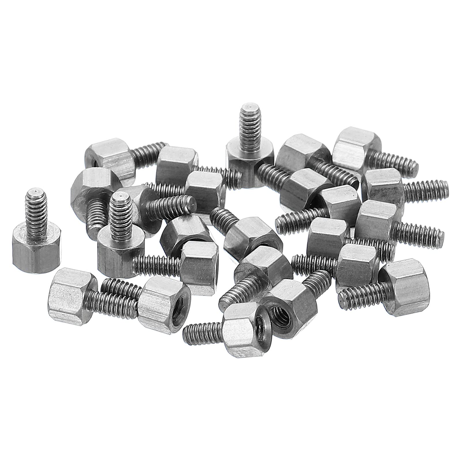 PATIKIL M2x3mm+4mm Male-Female Hex Standoff, 25 Pack Stainless Steel PCB Standoffs Screws for Motherboards Computer Cases