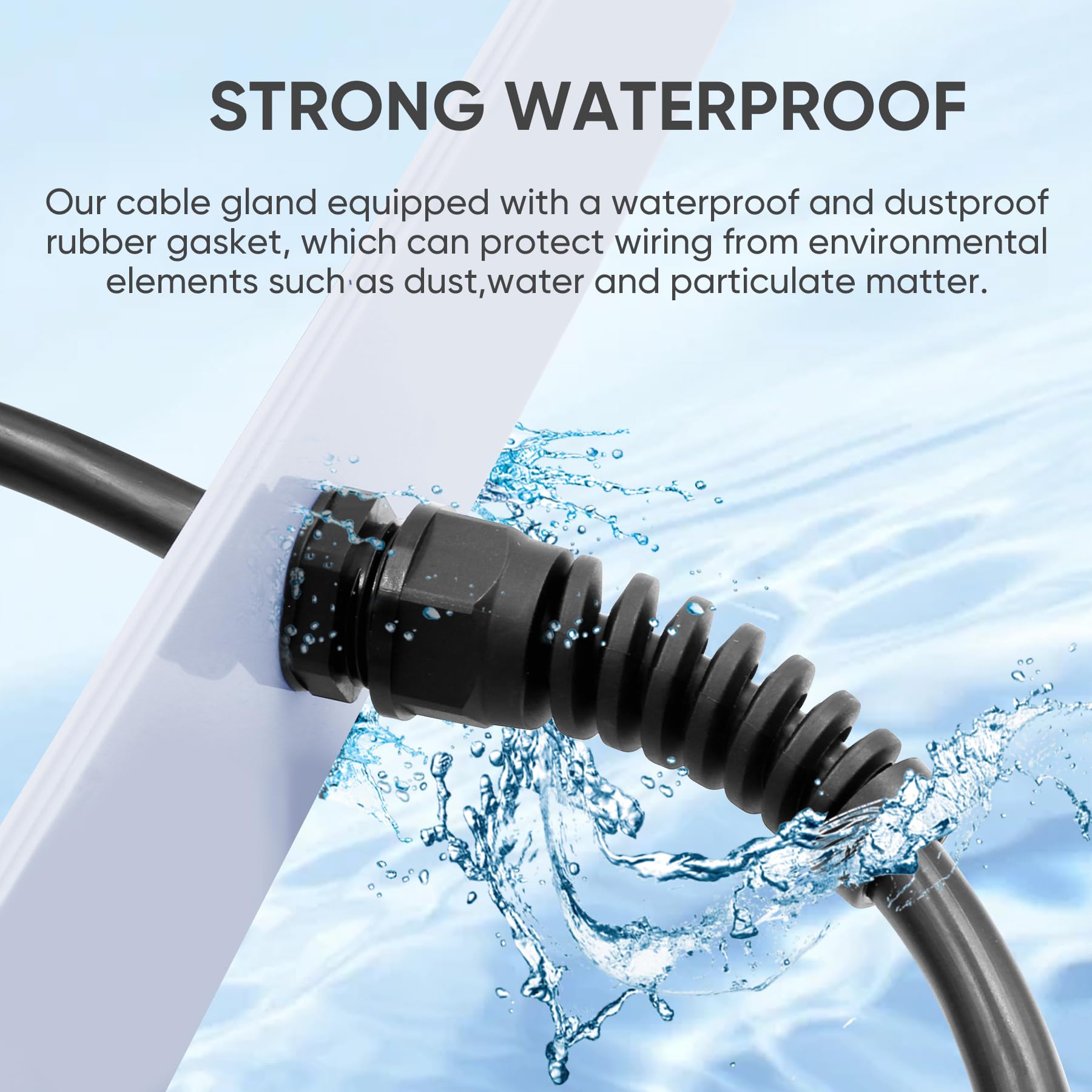 Strain Relief Cable Glands - Waterproof NPT Connectors -6