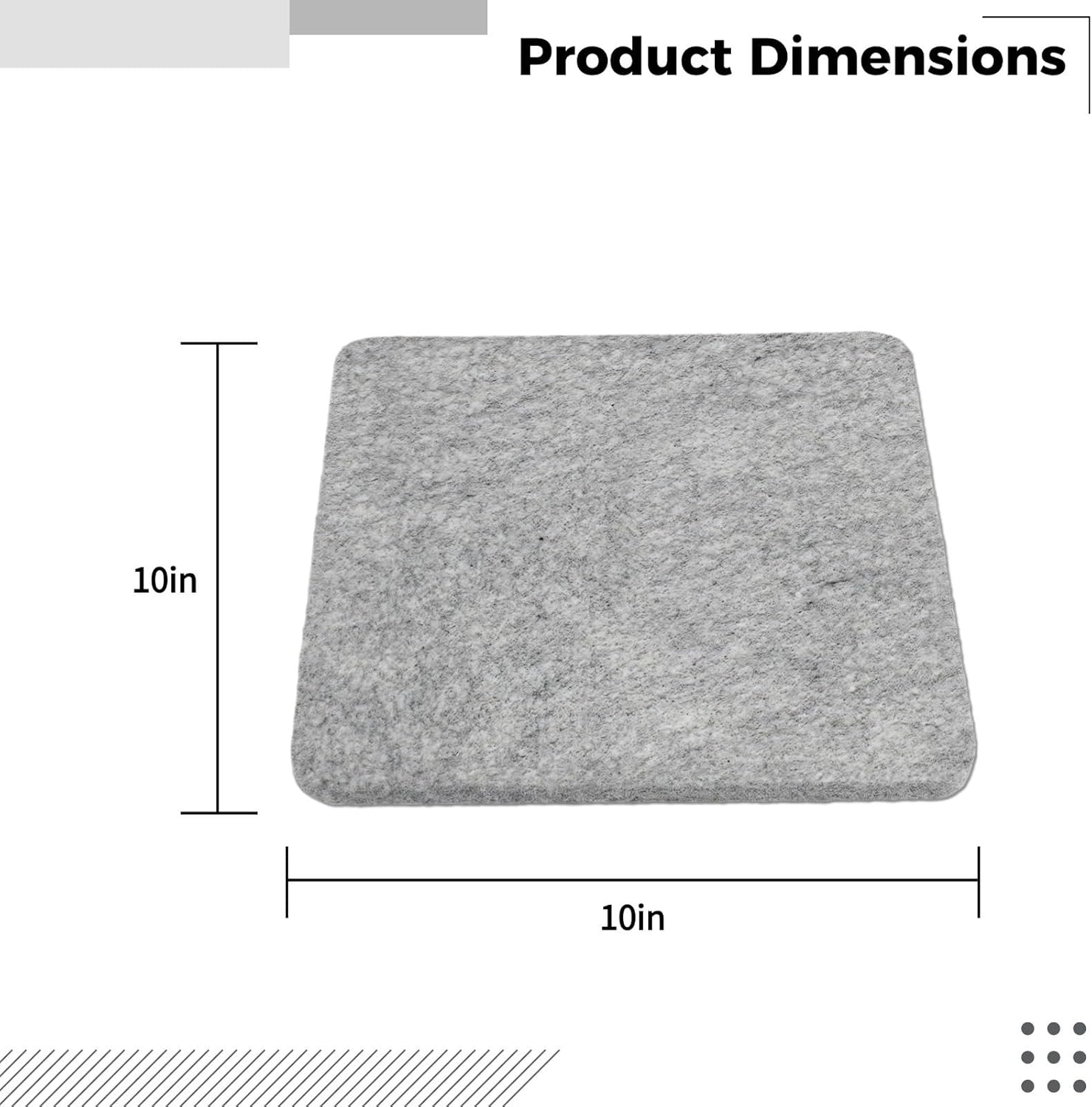 PONDON Needle Felting Pad 4pcs, Needle Felting Kit for Beginner, Felt Ironing Mats, Felt Pads for Dry Cleaners, 10x10 in