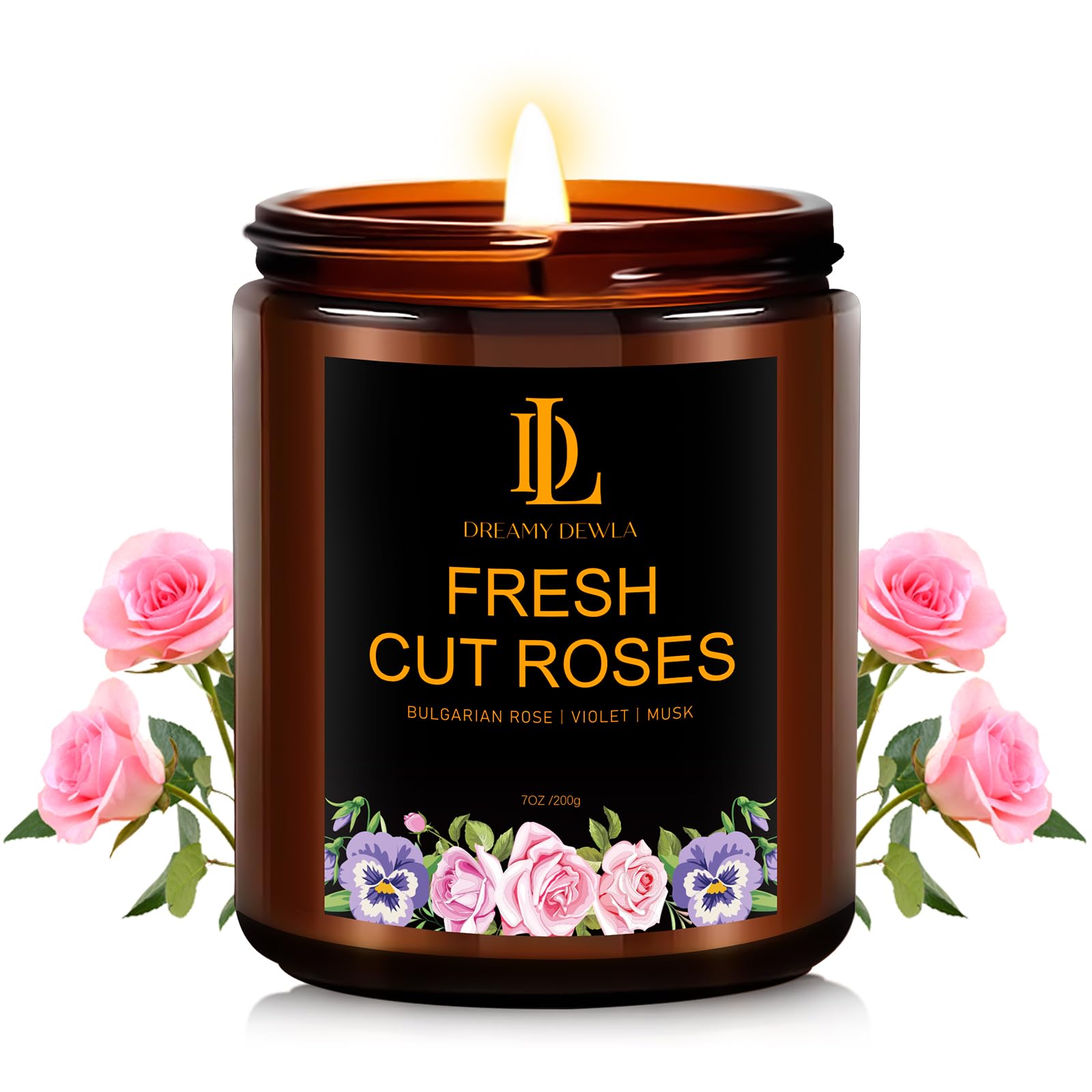 Photo 1 of ***DAMAGED - SEE NOTES/PICTURES*** Fresh Cut Roses Candles, Fresh Cut Roses Scented Candle, Mother's Day Candle Gifts for Women, Soy Candles for Home Scented, 7oz 50 Hours Burn, Home Décor