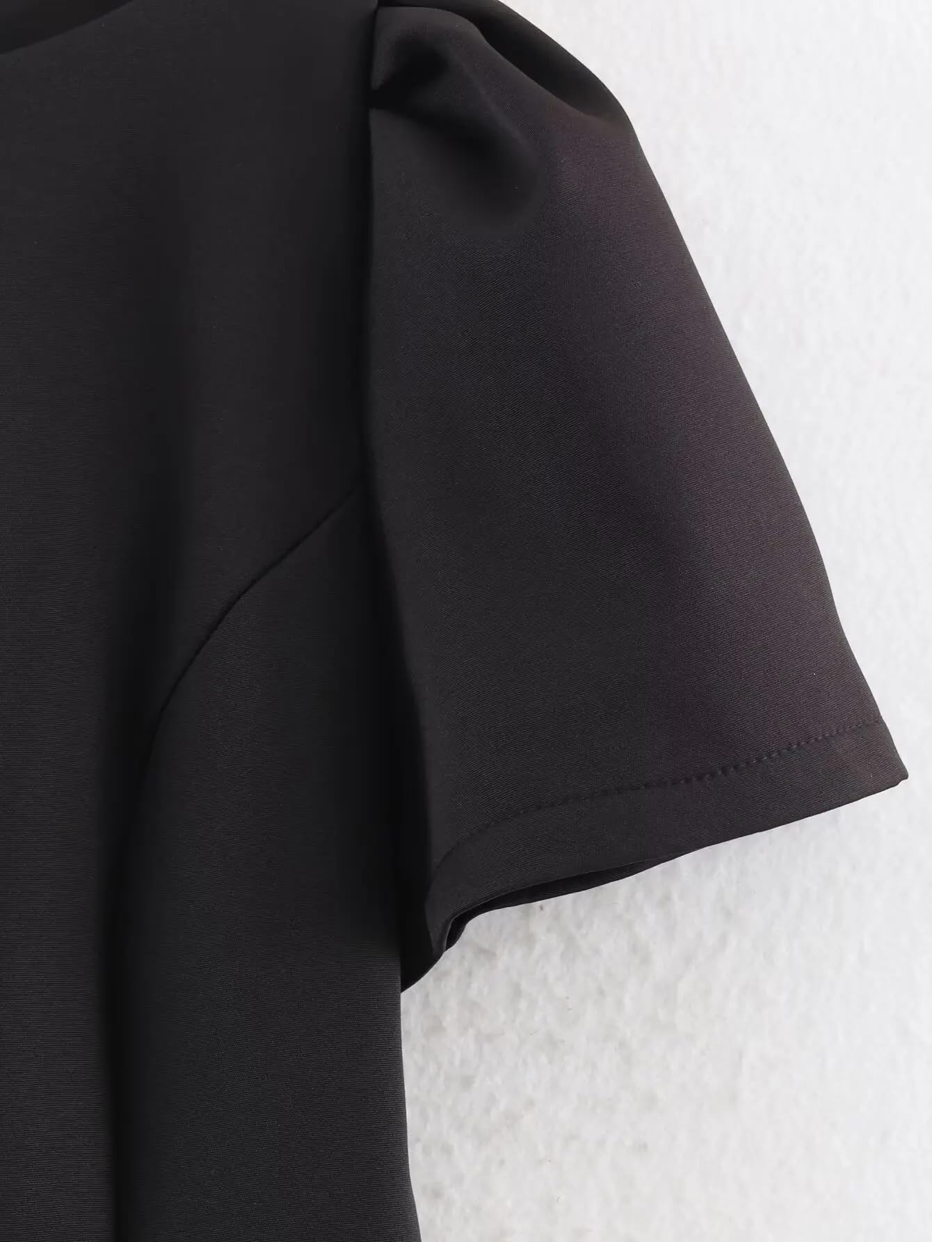 Hübsche Kleid Kleider Dress Damen Elegante Kurzärmelige Minikleider Schlichtes Schmales Kleid Weibliches Modeparty-Abendkleid