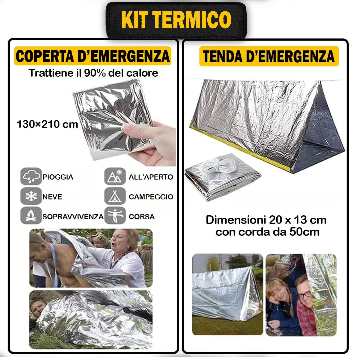Kit di Sopravvivenza Avanzato – Kit di Emergenza con 20 Strumenti Multifunzione e Più di 60 Articoli di Primo Soccorso – Estremamente Completo – Pratico - Leggero