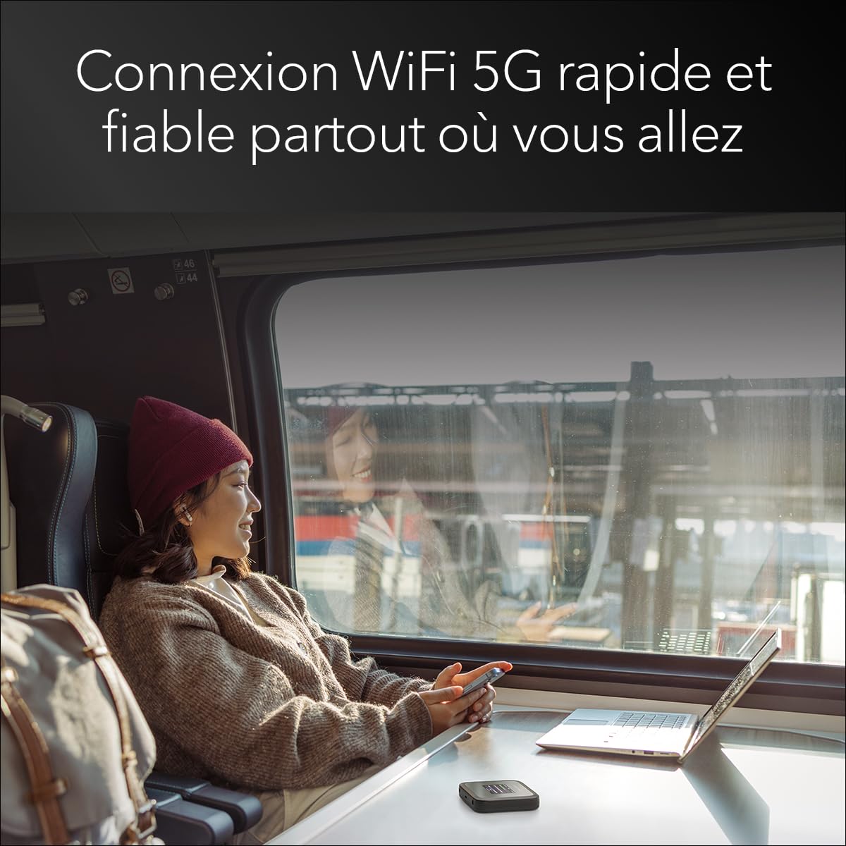 NETGEAR Nighthawk M3 (MH3150) | Routeur Mobile 5G WiFi 6 Jusqu’à 2,5 Gbit/s, Slot SIM débloqué | Mobile Hotspot pour Un Usage Personnel ou Professionnel | MiFi 5G/4G, Connexion Jusqu’à 32 appareils