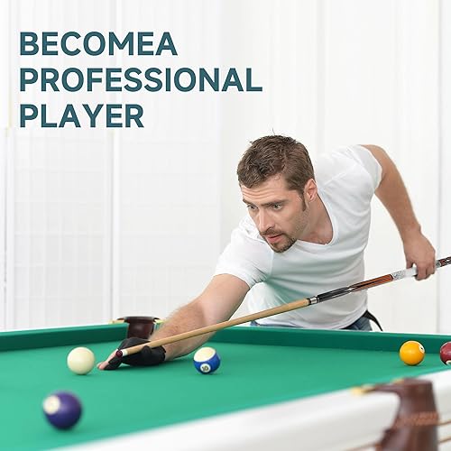 Miniatura 6 de HomeSeason Taco de Billar de 58" Tacos de Billar con Agarre Impreso en 3D Profesional de Baja Deflexión Tacos de Billar de Madera de Arce Punta de