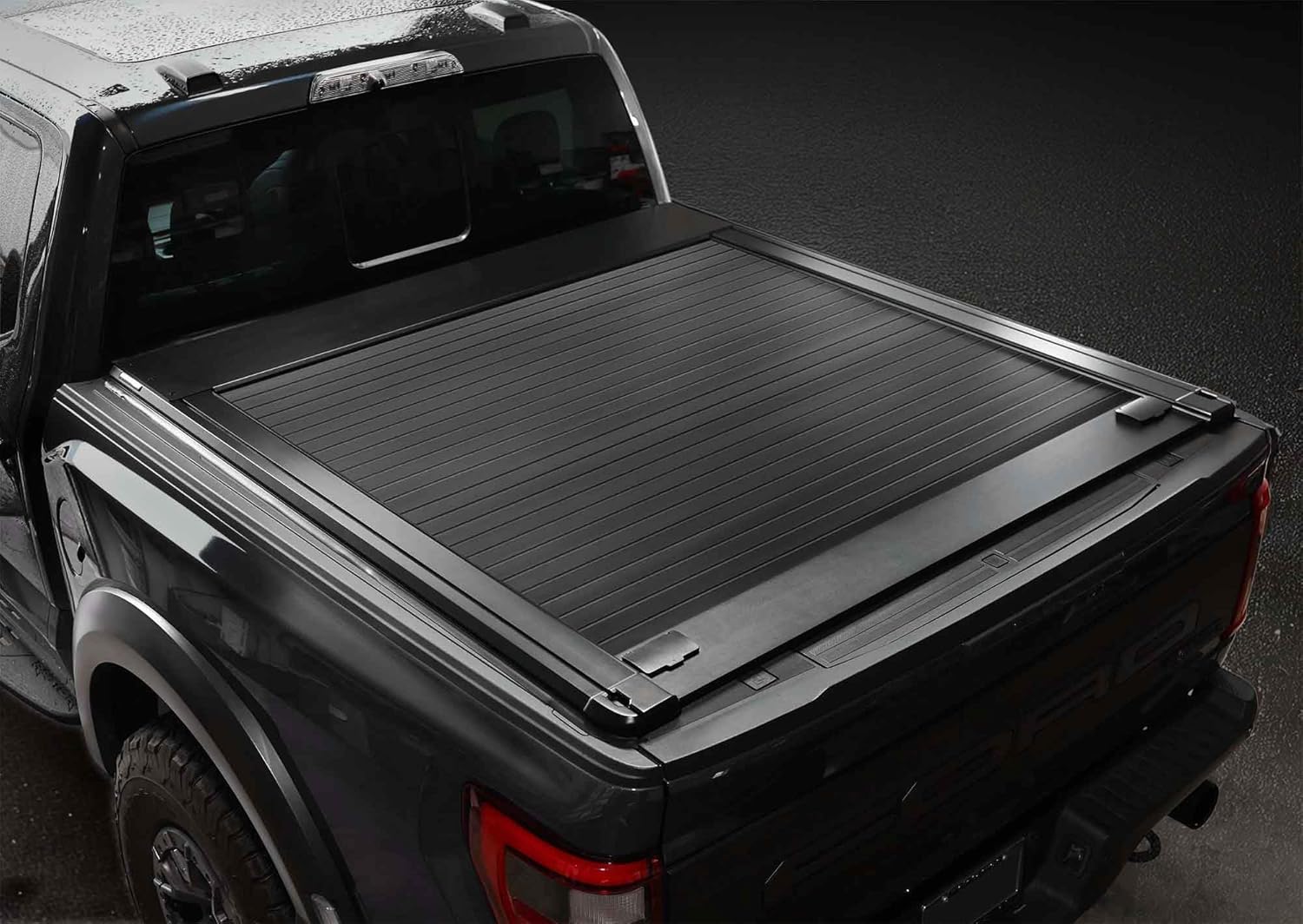 Syneticusa Stealth Black Retractable Hard Tonneau Cover T-Slot Rails Fits 2011-2026 Ford F-150 5.5' (67”) Truck Bed Premium Edition Accessories Waterproof