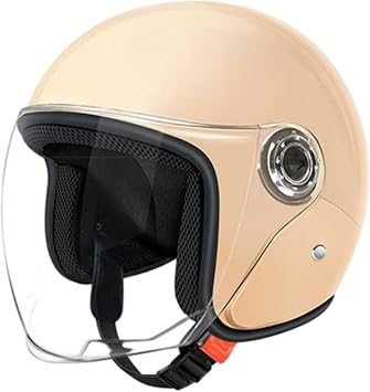 Motorcycle Helmet Men, Scooter Helmet Men, Open Face With Visor, Multi-layer Protective Motorcycle Helmets For & Women, Fog-resistant Lens, Black
