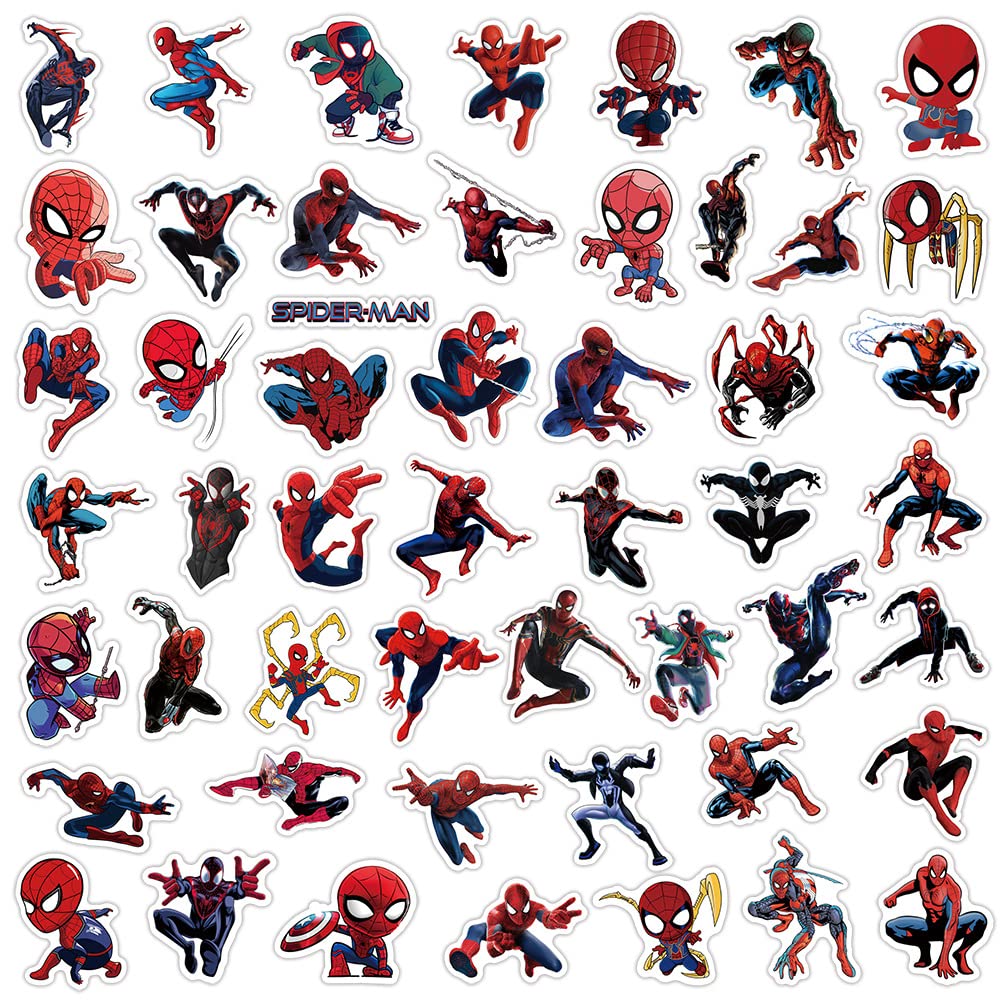 Autocollants Spidey - Lot De 100 - Vinyle Imperméable - Pour Enfants Et Adultes - Déco Ordinateur, Téléphone, Skate, Valise