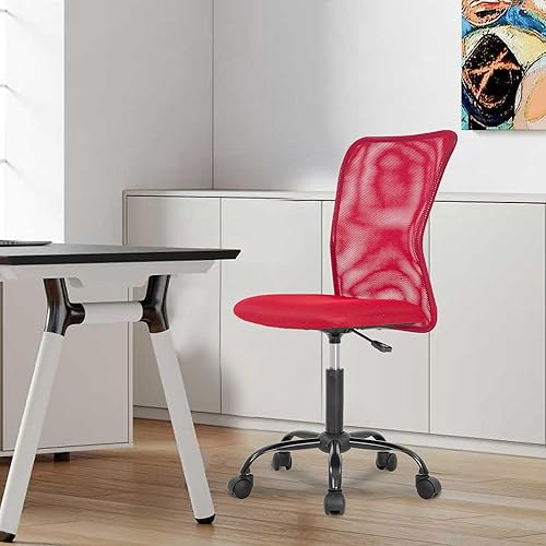 Miniatura 2 de BestOffice Silla Ergonómica de Oficina Silla de Escritorio Silla de Computadora de Malla Sin Brazos con Soporte de Espalda Moderna Silla Giratoria