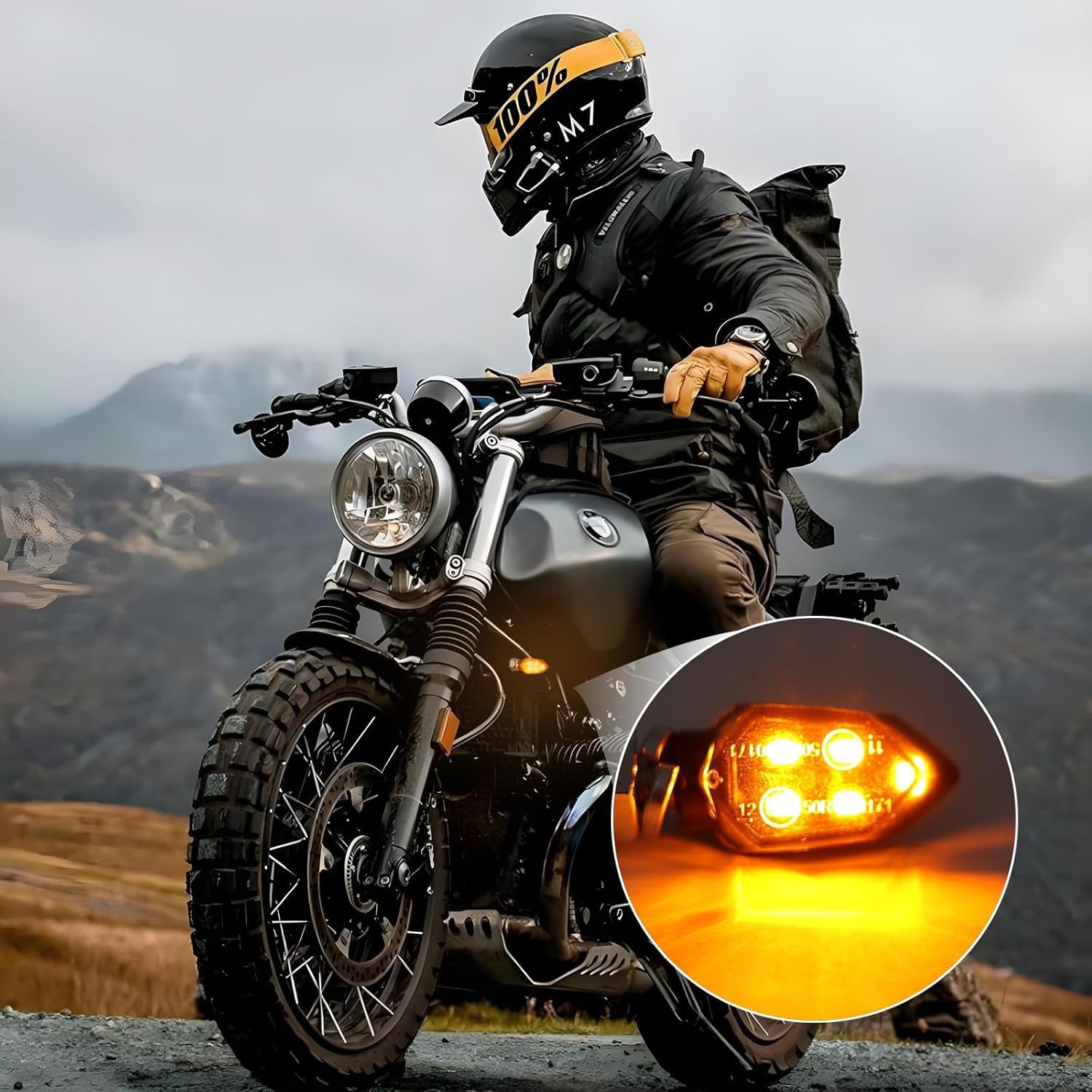 Intermitentes Moto Homologados,E24 12V M8 5LEDs Cuentas MiNi Indicadores Universal para Motocicletas,Impermeables IP65,E-MARK,Para Motos De Calle y Scooters,Accesorios,Para Moto (2 Piezas)