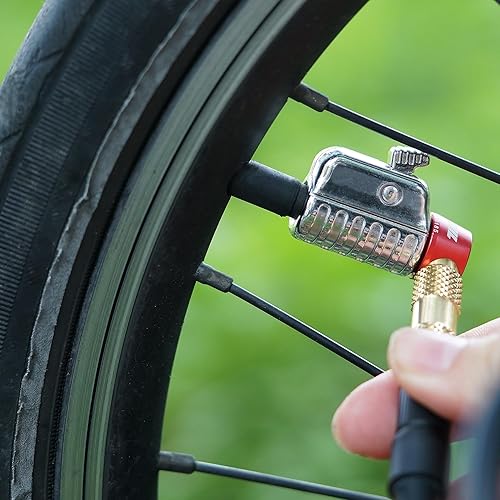 Miniatura 4 de 711L Schrader - Portabrocas de aire a presión y bloqueo, accesorio de inflador de aire de flujo abierto para bicicleta, bicicleta, motocicleta,