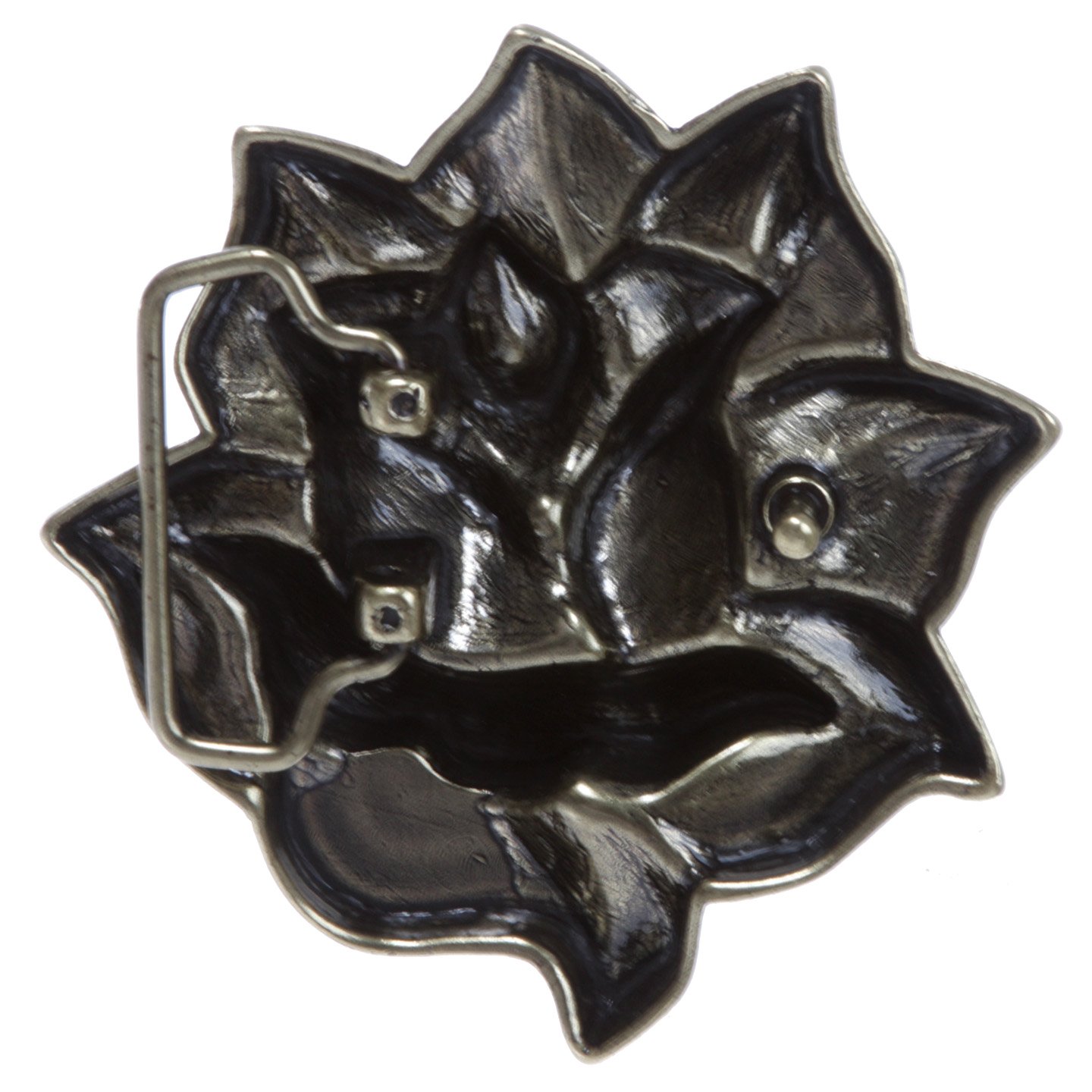 Western 3D Rose Floral Belt Buckle, Antique Brass