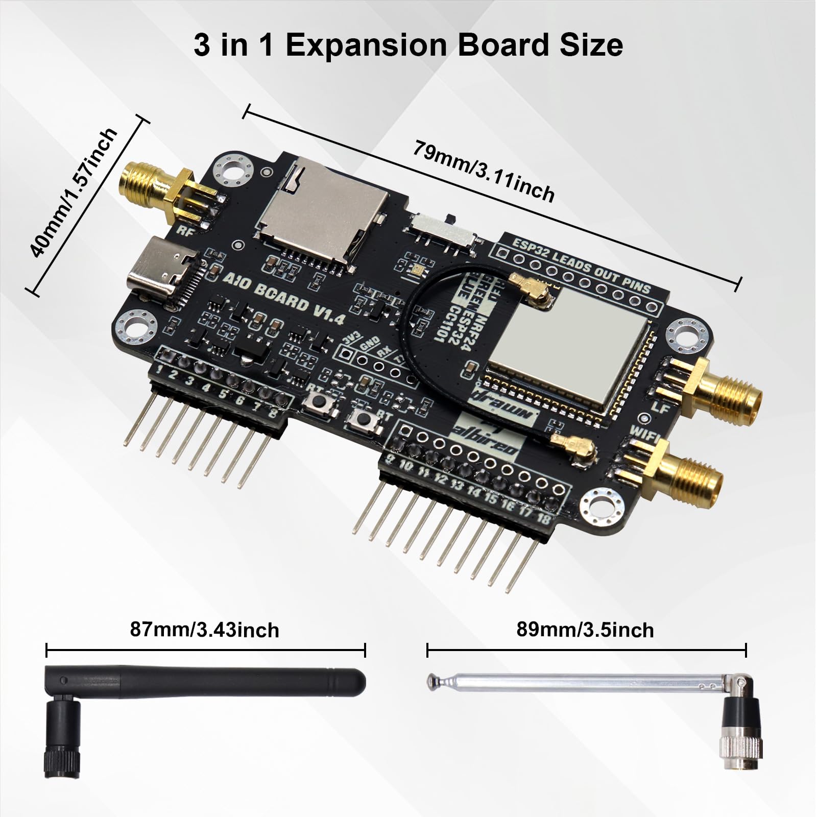 2.4G WiFi Modulo scheda di sviluppo per Flipper Zero，AYWHP Modulo CC1101 Supporto NEF Sniffer/Mousejacker