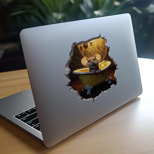 Miniatura 9 de Pegatina de pared 3D con agujero de ratón en la bañera y el ratón