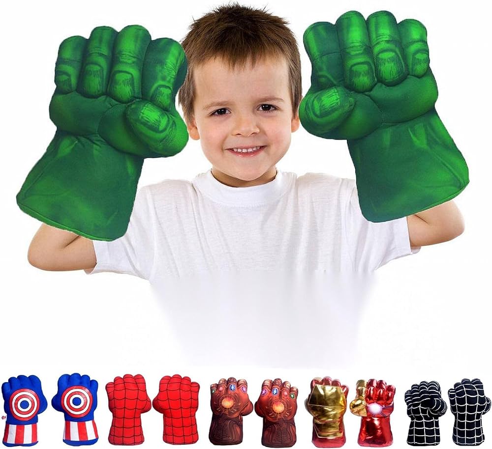 DDGOJUME Big Hulk Smash Hands Schwarz 1 Paar weiche Hulk Boxhandschuhe