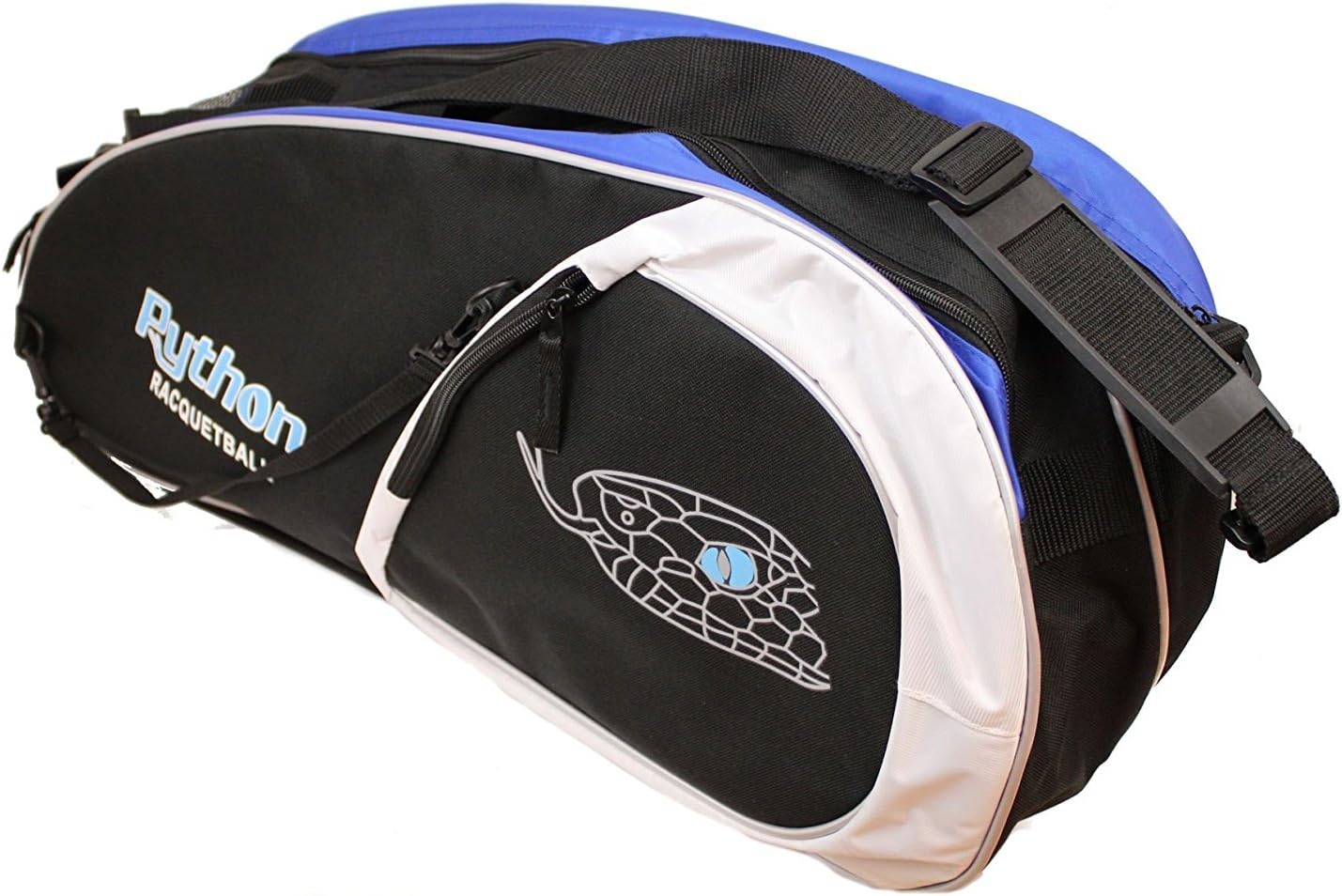 Python Deluxe "3R" (3 Racquet) Racquetball Bag Series (Black/Blue, Black/Red, Black/Yellow) Colors