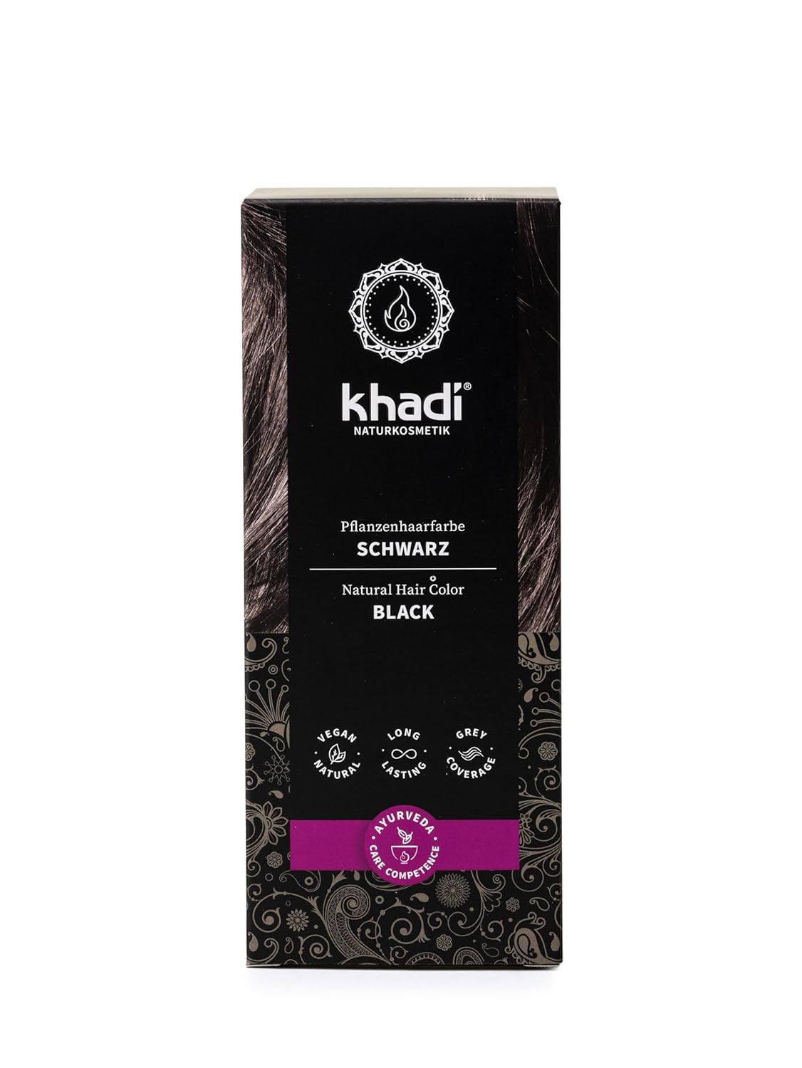 khadi BLACK Natural Hair Color – Colors your hair in a mysterious deep black, without a blue tint – 100% plant-based, natural & vegan – 3.5 oz khadi BLACK Natural Hair Color – Colors your hair in a mysterious deep black, without a blue tint – 100% plant-based, natural & vegan – 3.5 oz