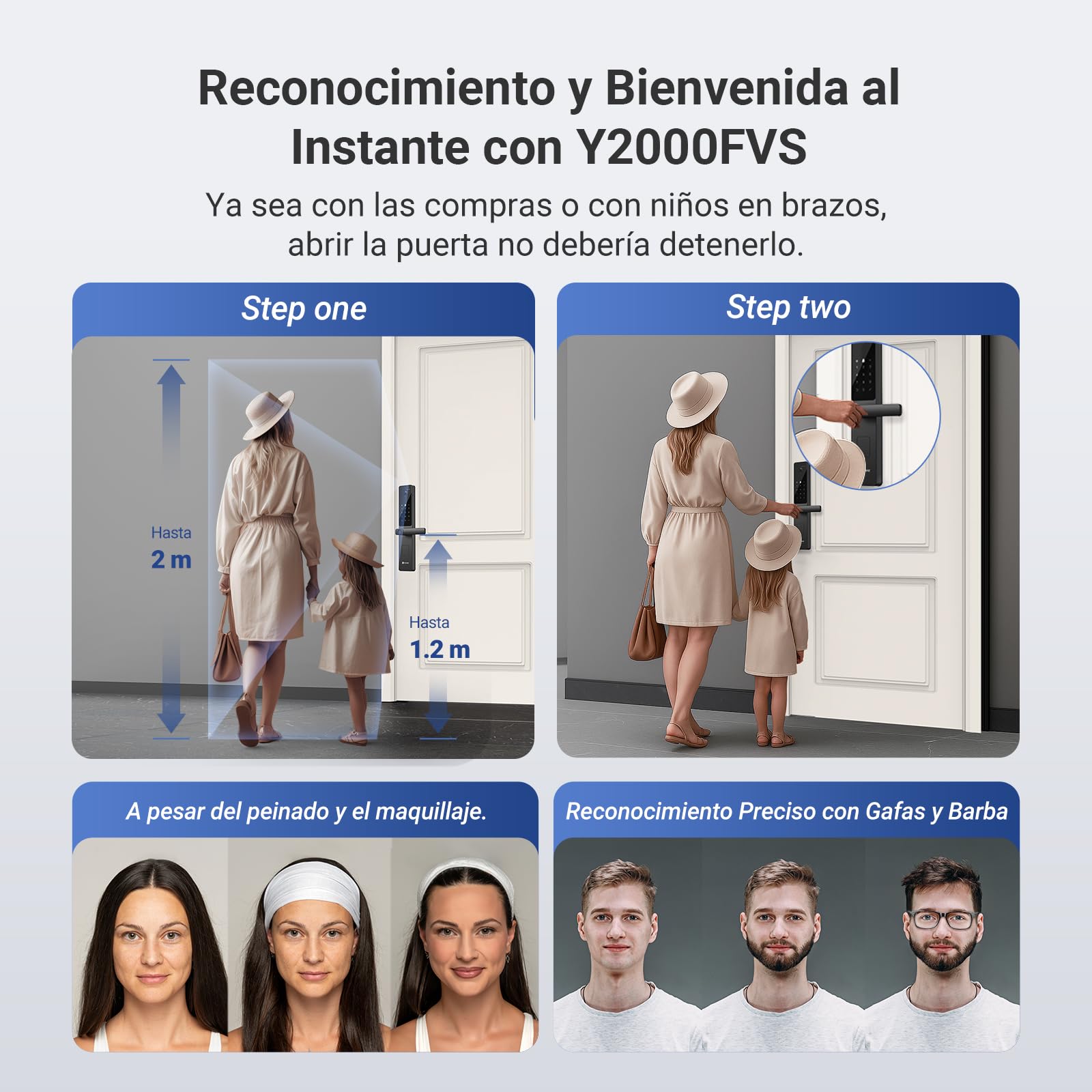 EZVIZ Y2000FVS Cerradura Puerta Exterior Inteligente Reconocimiento Facial