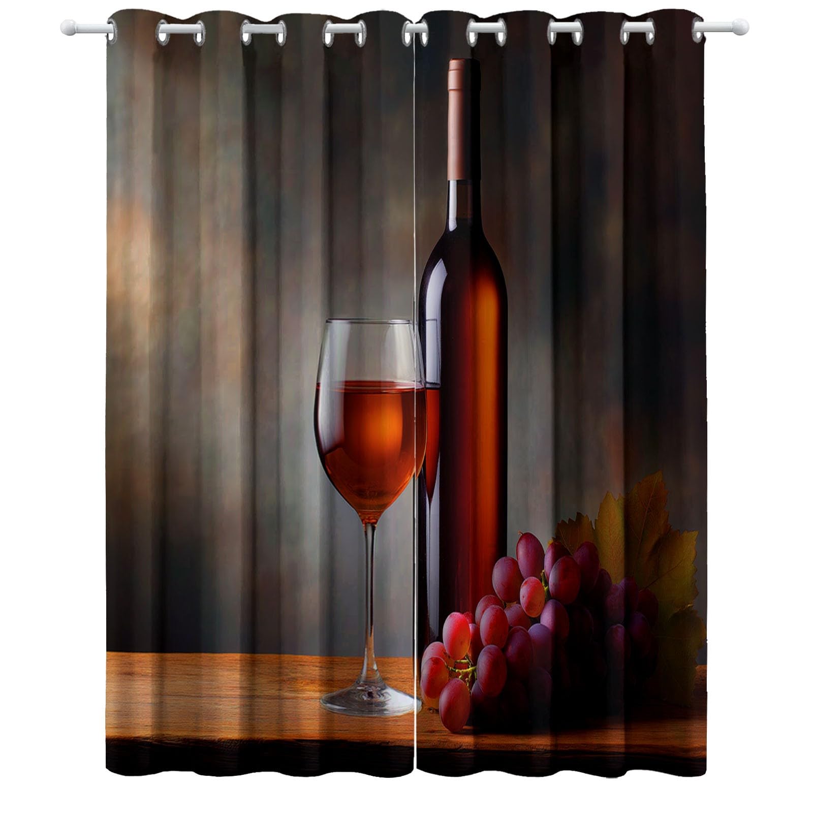 Zasłony zaciemniające, przelotki, fotografia życia, delikatne wino, szare, miękkie, zestaw zasłon do salonu, sypialni, pokoju dziecięcego, dekoracja okna, 2 panele, 140 x 250 cm