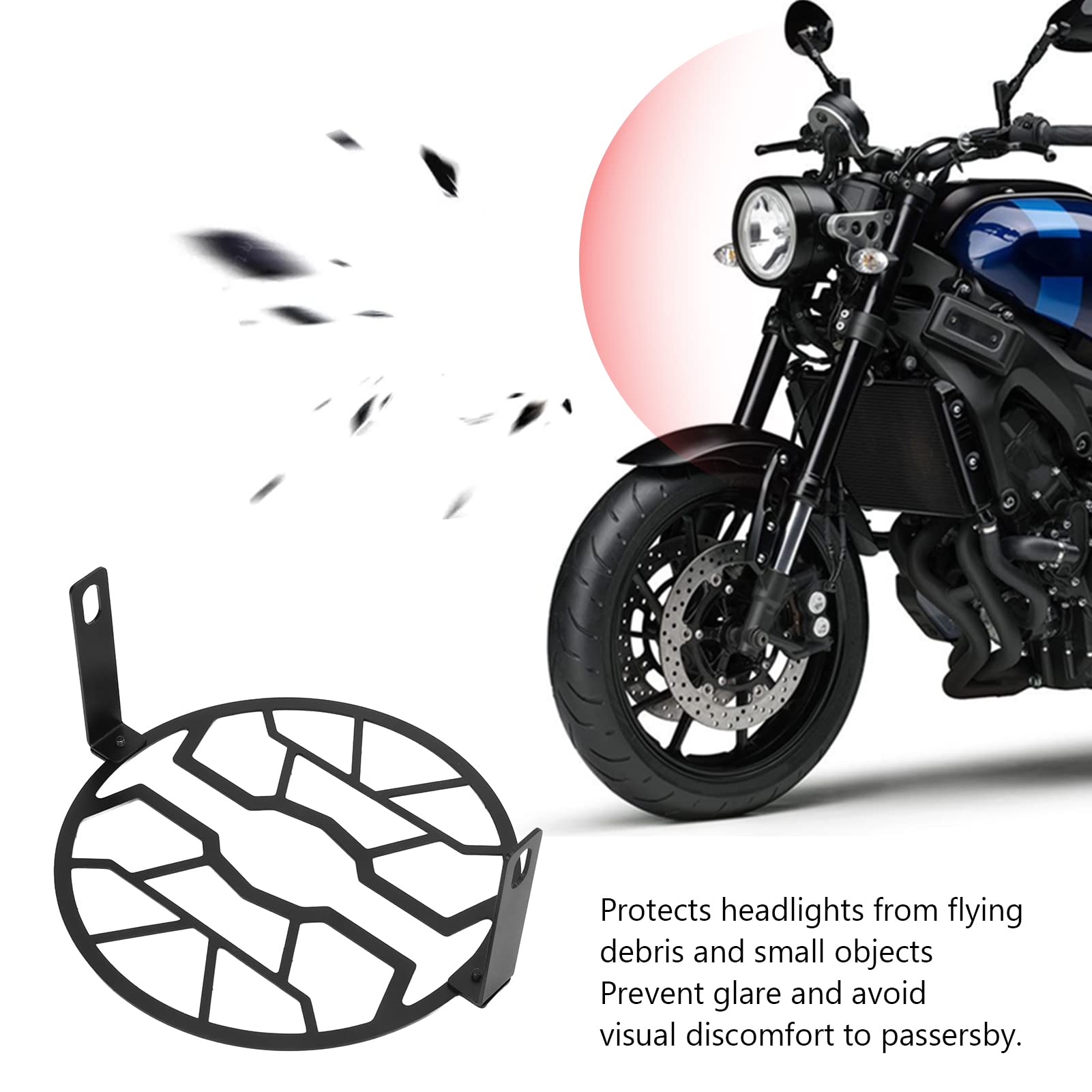 Qiilu Protezione Faro Moto Copertura della Griglia di Protezione del Motociclo con Vite della Staffa Acciaio Inossidabile per XSR700 XSR900 2016-2021