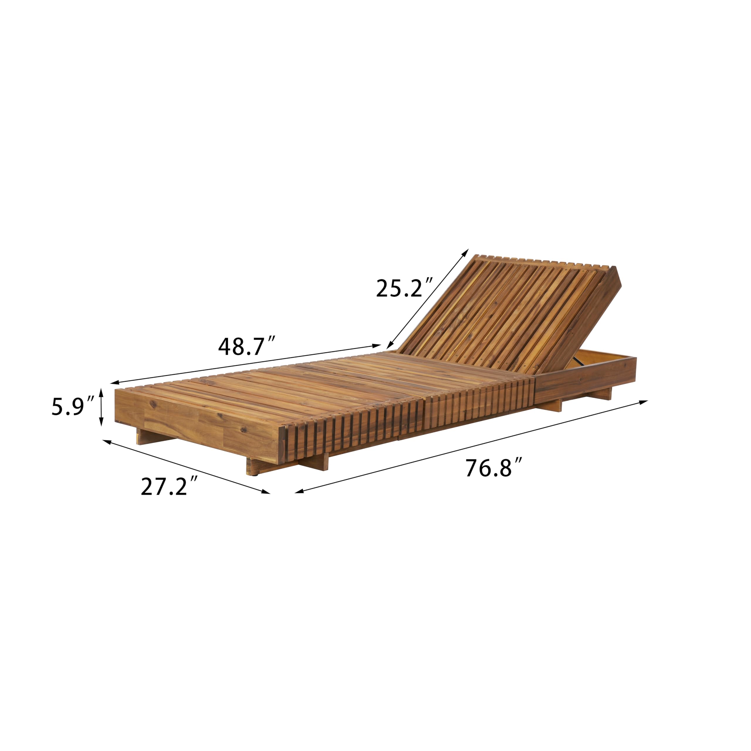 Snapklik.com : Merax 2-Piece Acacia Wood Chaise Lounge Set W/ 6 ...