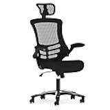 Flash Furniture Kelista High-Back Swivel Office Chair with Adjustable Lumbar Support and Seat Height, Ergonomic Mesh Desk Chair, Black
