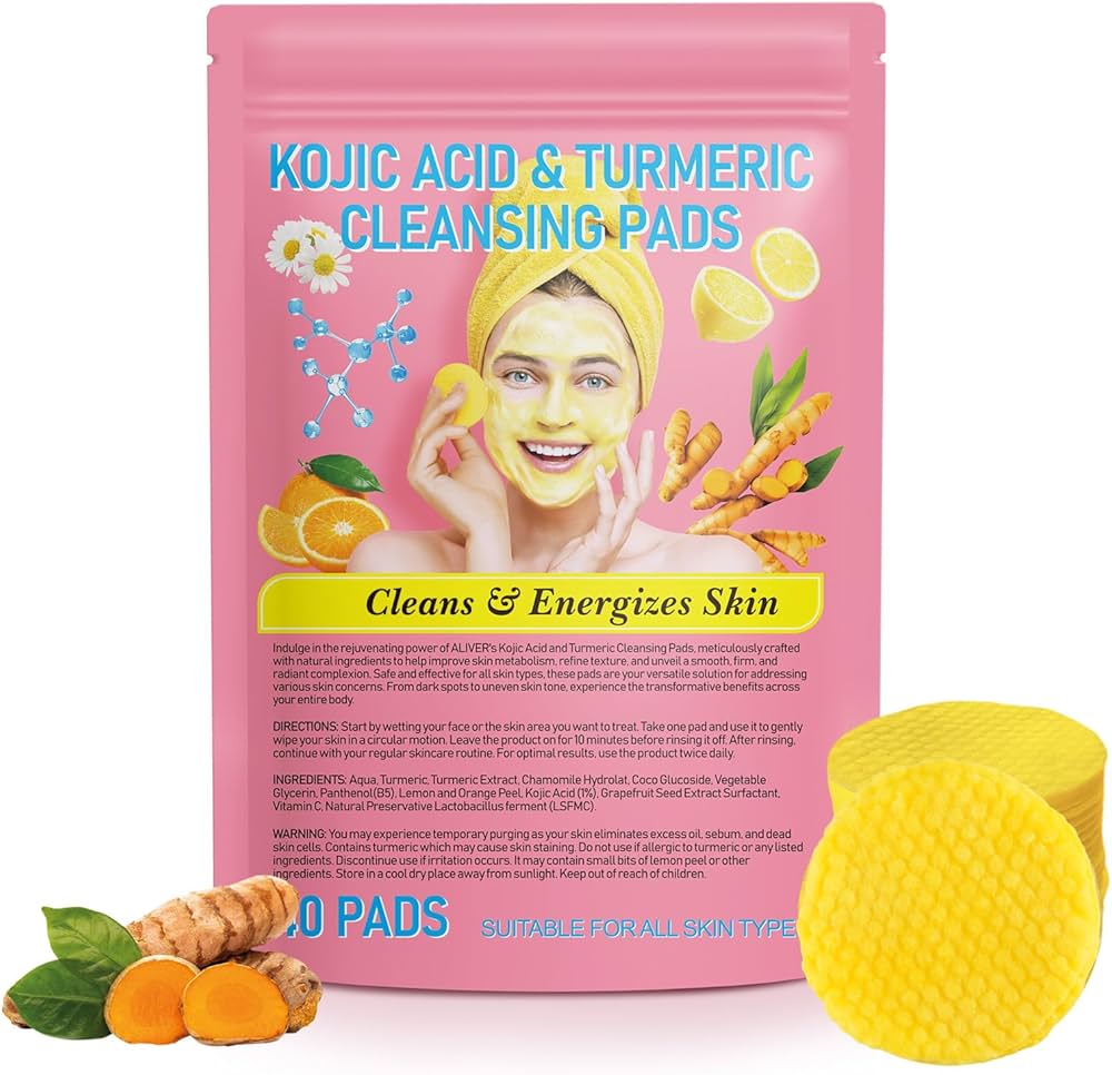 sefudun Turmeric Kojic Acid Cleansing Pads, Turmeric Cleansing