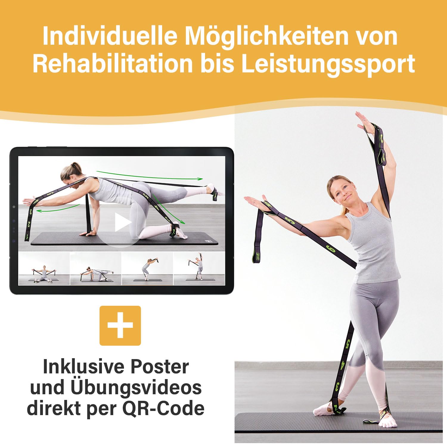 SISSEL OCTOCORE | Fitnessbänder | Innovatives Design | Resistance Bands für Ganzkörpertraining & Tiefenmuskulatur | Widerstandsbänder für Pilates & Yoga | Gymnastikband | Sportgeräte Zuhause | Fitness