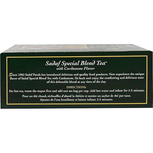 Miniatura 4 de Sadaf Bolsas de té de cardamomo  Mezcla especial de té negro de cardamomo de Ceilán  Producto Quicktea cosechado en Sri Lanka  100 bolsas paquete de
