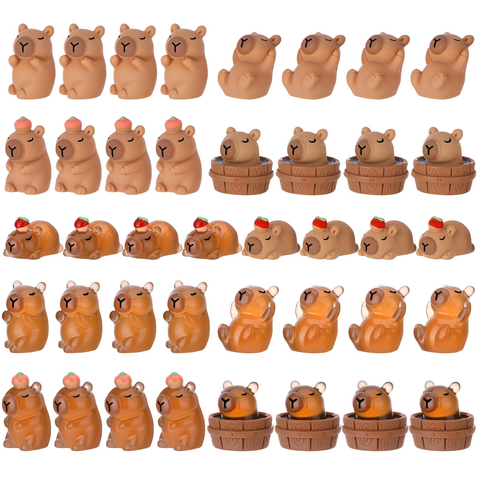 GSrenyu 40 Pcs Mini Capybara