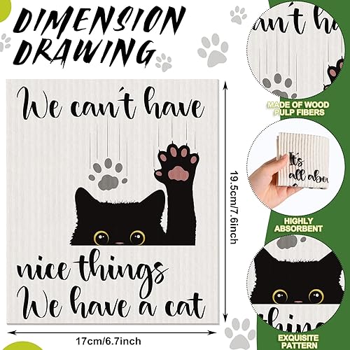 Miniatura 9 de 8 paños de cocina suecos para perros, reutilizables, suecos, absorbentes, esponjas, paños de limpieza de secado rápido, lavables y decorativos para