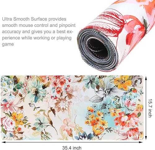 Miniatura 10 de HAOCOO Tapete de escritorio, alfombrilla de escritorio para computadora, alfombrilla de mouse grande para escritorio, alfombrilla de mouse para