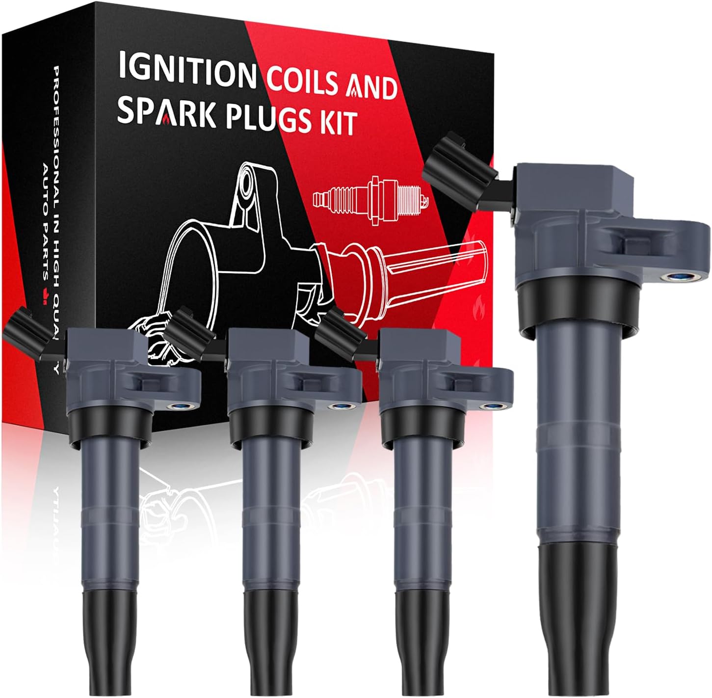 SCITOO 4Pcs Ignition Coil UF-611 for kia for Sportage 2.4L 2011-2016 for Sorento 2.4L 2011-2015 for Rondo 2.4L 2009-2012 for Equus 4.6L 2011 ‎C1667 5C1724