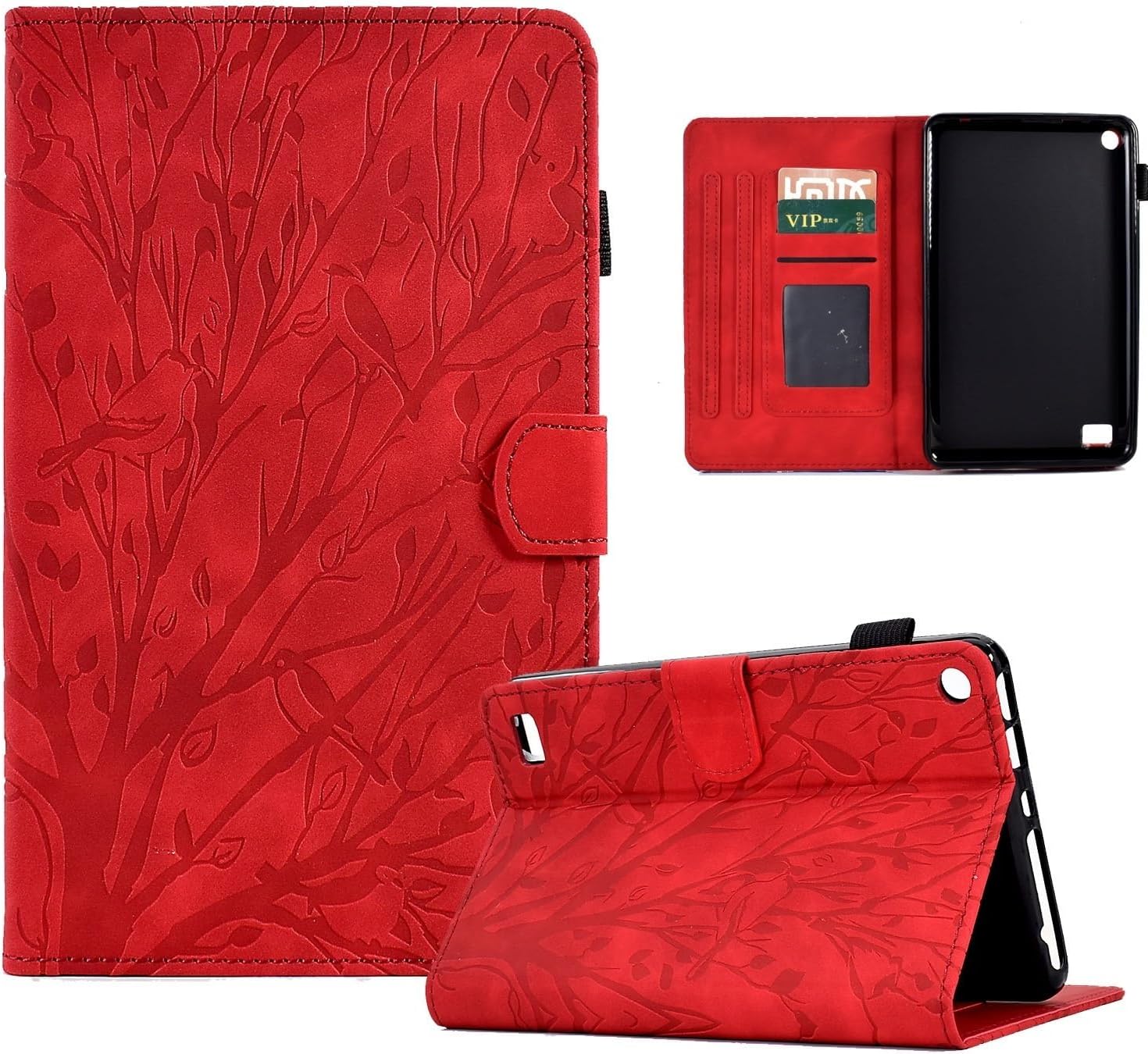 Compatible with Kindle Fire 7 2019/2017/2015 Case 7inch Leather Case,Case Fire 7 (9th/7th/5th Generation) Tablet Case Drop-Proof Protective Tablet Case with Card Slot/Auto Sleep Wake (Brown)