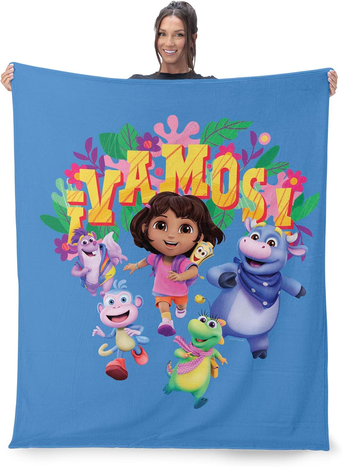 Northwest Dora The Explorer Boots Pattern Silk Touch Throw Blanket, Soft Fleece, Cartoon Character, 50 x 60 inches