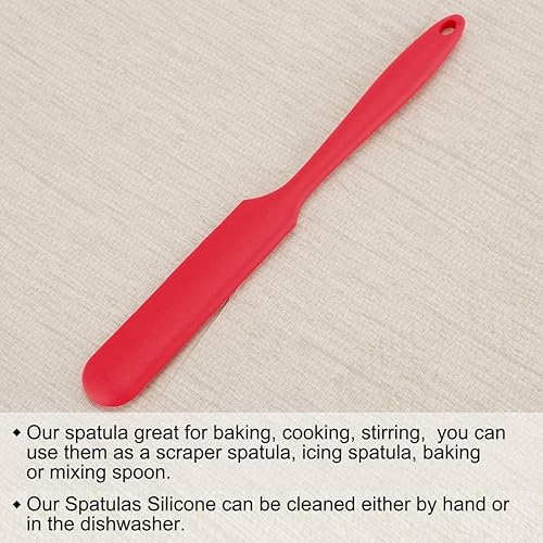 Miniatura 5 de uxcell Espátula de silicona resistente al calor anti-arañazos cocina Turner antiadherente tarro espátula para cocinar hornear y mezclar herramienta