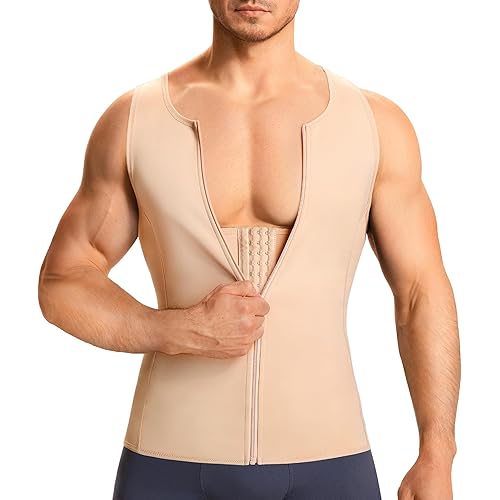 TAILONG Men Compression Shirt for Body Slimming Tank Top Shaper Tight Undershirt Tummy Control Girdle
