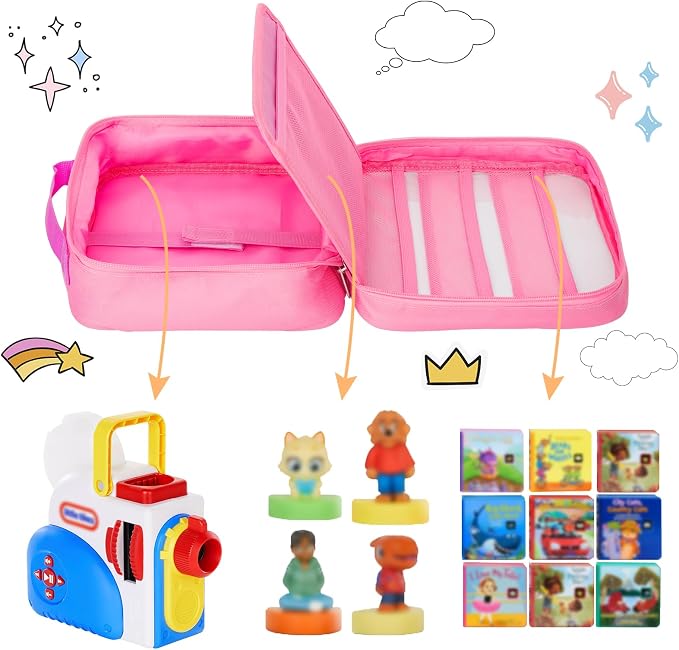 Estuche portátil para libros Little Tikes Story Dream Machine, compatible con el set inicial, con asa, color rosa miniatura 4