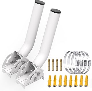 Wireless Bridge Mount, 12" Universal Adjustable J Pole & Wall Bracket Mount for AP Access Point Client Bridge CPE, Outdoor Antenna Pole Mounting Kit 2-Pack