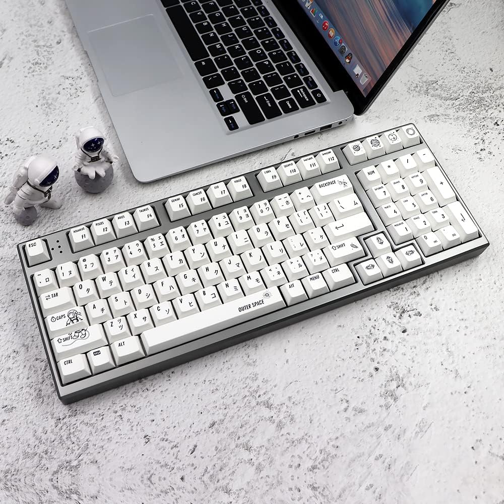 MOLGRIA Keycaps Outer Space 134 Set for Mechanical Keyboard, Custom PBT Cherry Profile Key Caps with Japanese Font for Gateron Kailh Cherry MX Switch 108/104/87/84/74/68/64/61 Keyboard