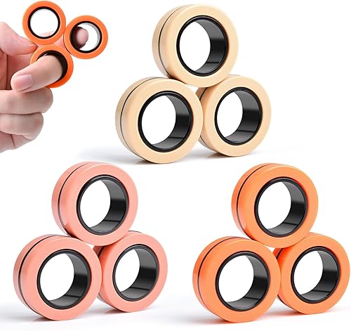 Vista 12 de Cevioce Paquete de 15 anillos magnéticos Fidget Toys Finger Spinner Pack