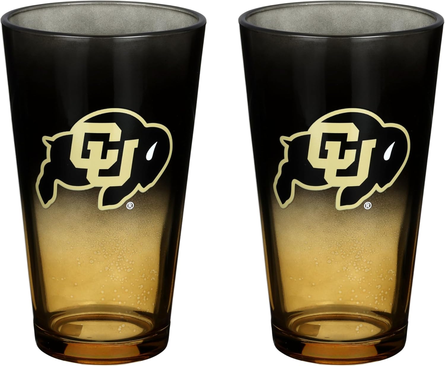 The Memory Company Officially Licensed NCAA 2-Pack 16oz Ombre Pint Glass Set Team Logo Barware Collection for Game Day Celebrations and Home Bar