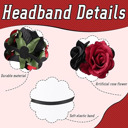Miniatura 4 de Corona de flores de rosas, diadema floral de rosas, diadema floral, accesorio para el cabello, adecuado para bodas, fiestas, día de la madre,