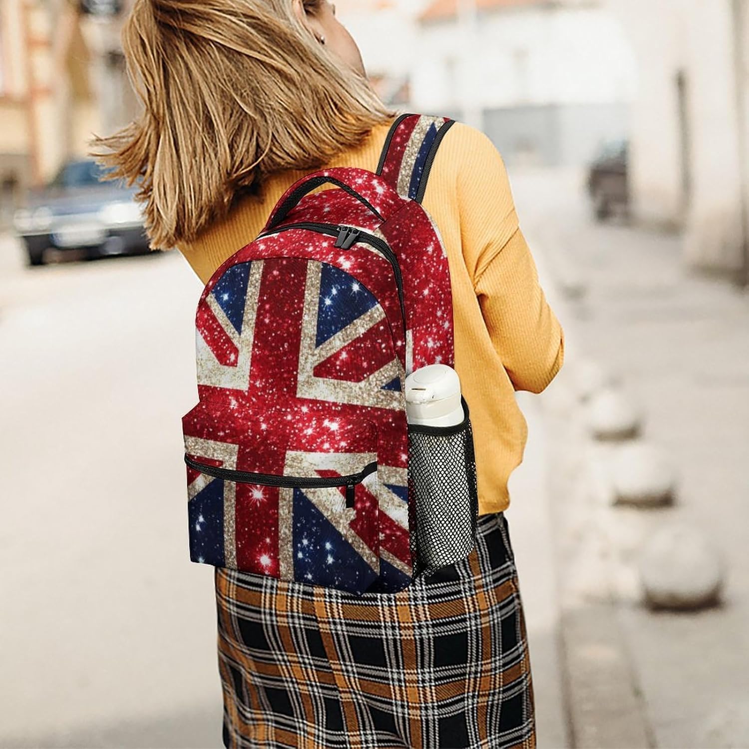 England Shining UK Flag Print Laptop Backpack Lightweight Travel Daypack Shoulder Bag for Men Women