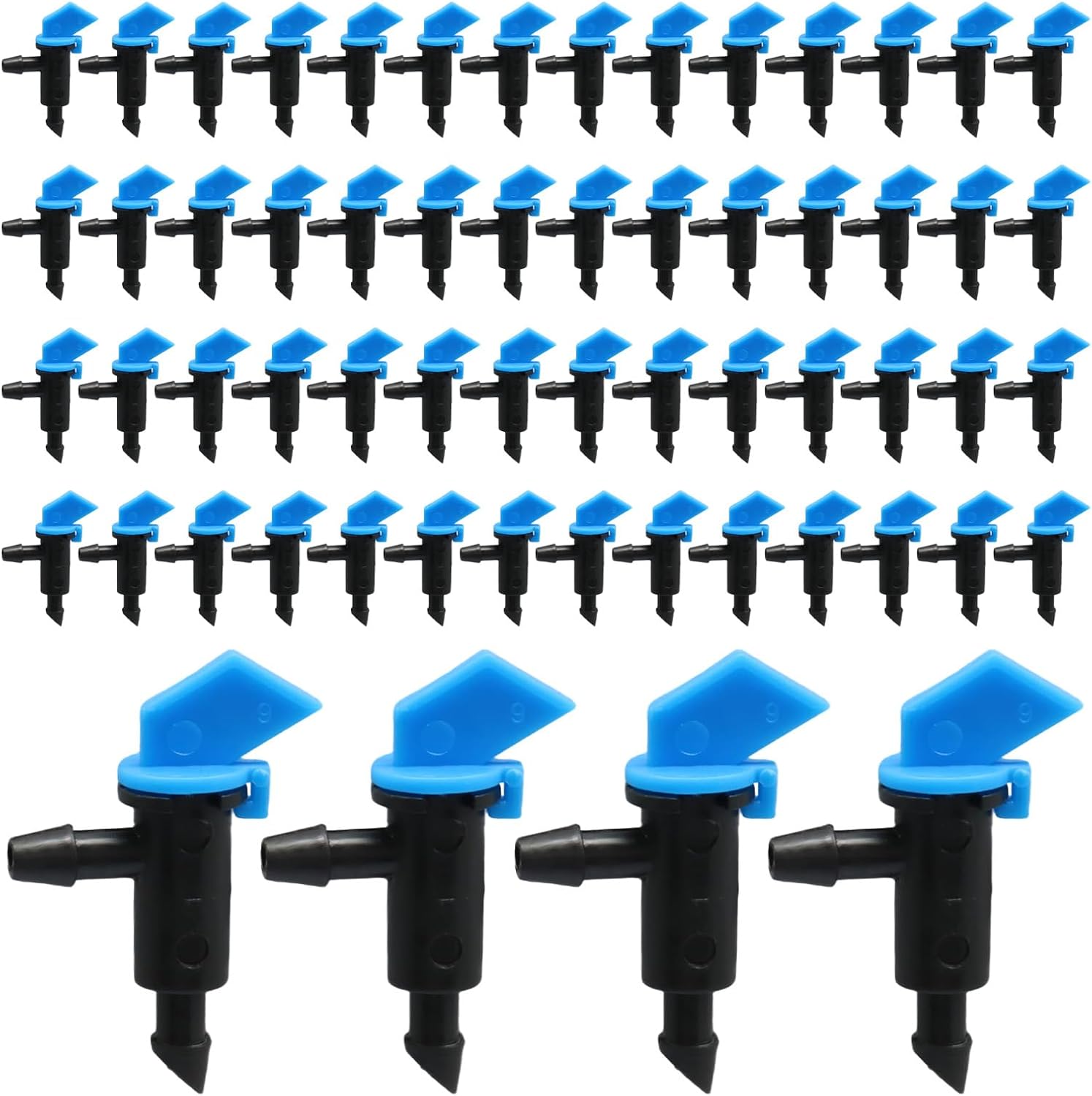 60 Pack Garden Flag Irrigation Dripper, Black, 1 GPH
