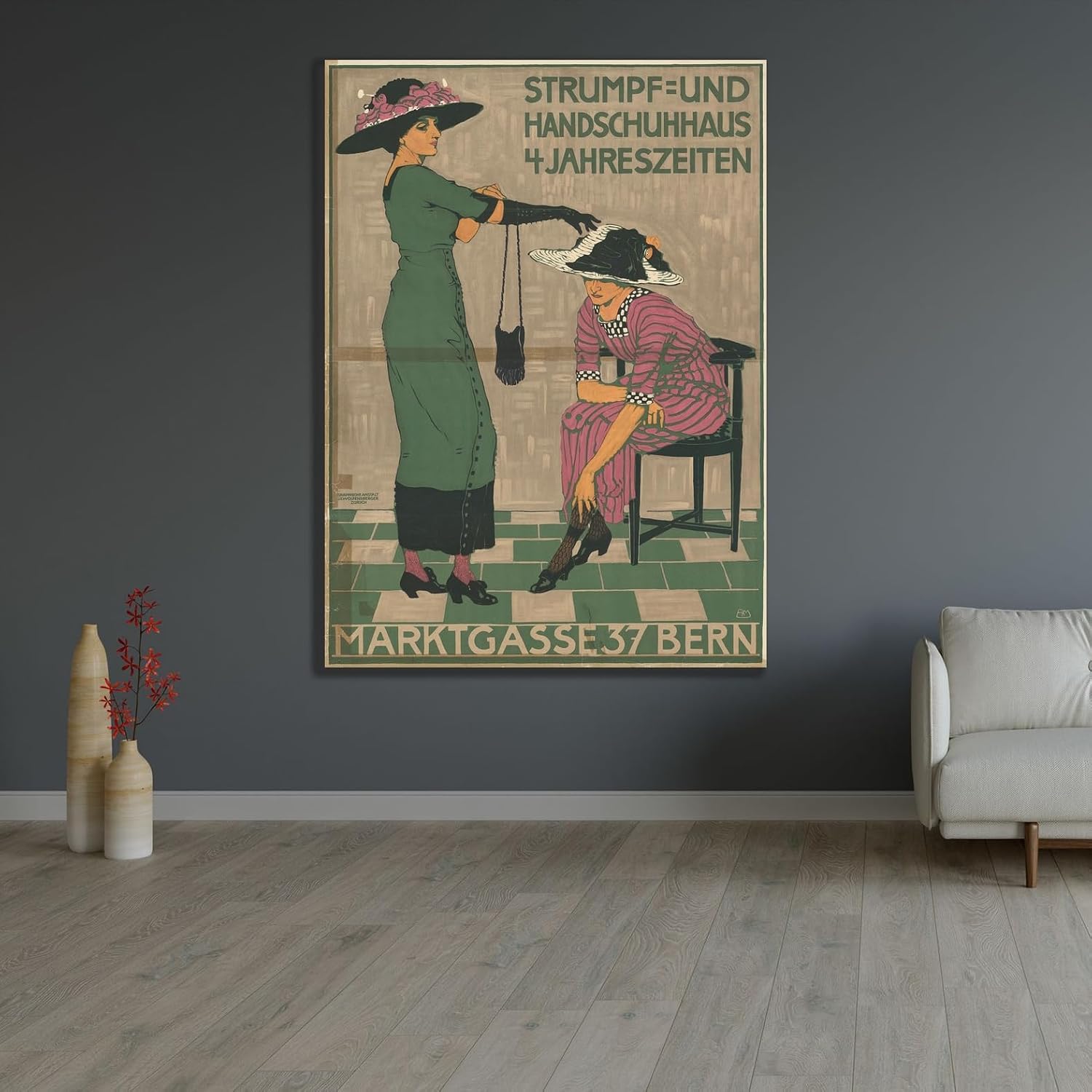 ArtDirect Four Seasons Stocking and Glove House (1912) Unframed Art Print Giclee Poster by Burkhard Mangold - Ready for Framing with Customization Sizes 7x10, 10x14, 15x20, 24x33, 35x48 and 44x60 inches
